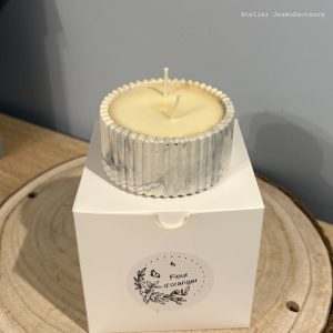 Bougie AURORA - Marbré gris - Fleur d'Oranger