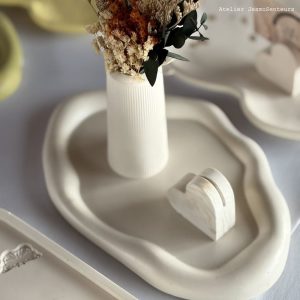 Plateau Nuage Flute et coeur photo artisanal