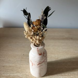 Vase marbré terracotta Ave bouquets de fleurs séchées