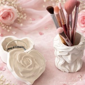 Coffret romantique en Jesmonite – Amour & Beauté. Cadeau artisanal